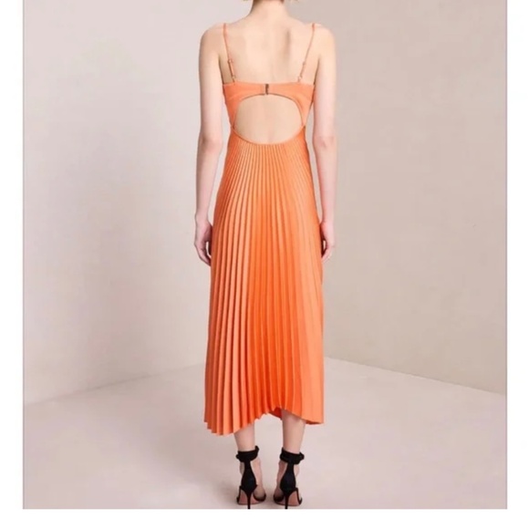 ALC Pleated Orange Dress - Picture 5 of 6